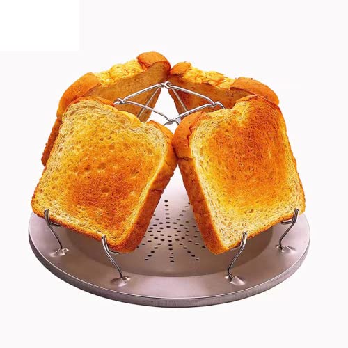 Camping Toaster Für Kocher, 4 Scheiben Tablett Brot Toaster für Familien Outdoor Gasherd Kocher Picknick Faltbares
