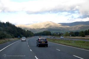Autobahn im Norden Englands auf dem Weg nach Schottland